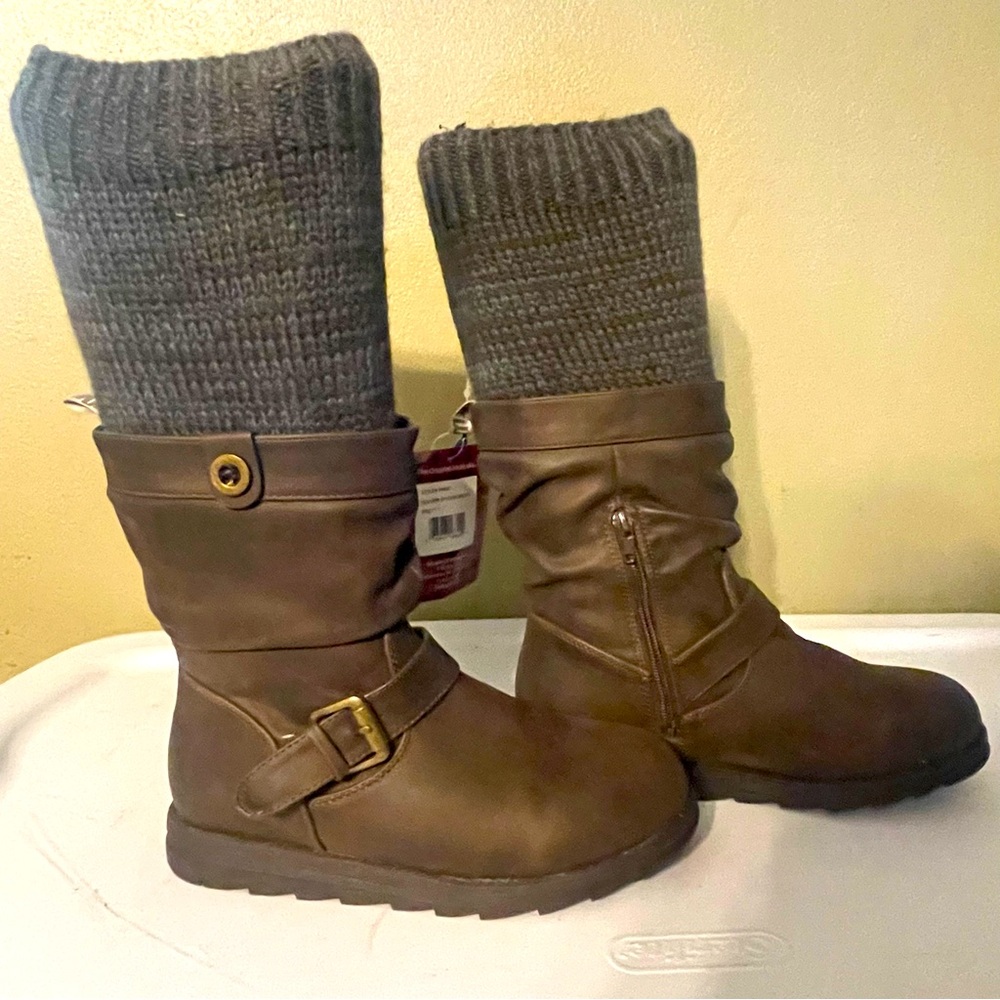 MUK LUKS Women's Sky Boots, Size 7, Brown